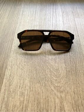 quay australia soundcheck dark tortoise brown vintage y2k aviator sunglasses NEW